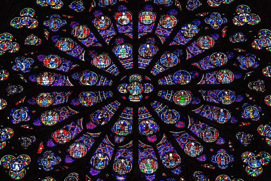glass window, rosette, church window, notre dame, abstract, pattern, backgrounds, decoration, stained glass, architecture