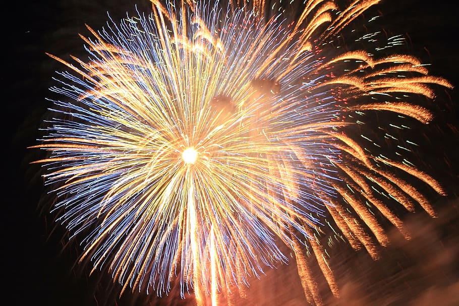 fire works, length ball, fireworks, spark of shower, explosion, fireworks rocket, light, sky, night, congratulations