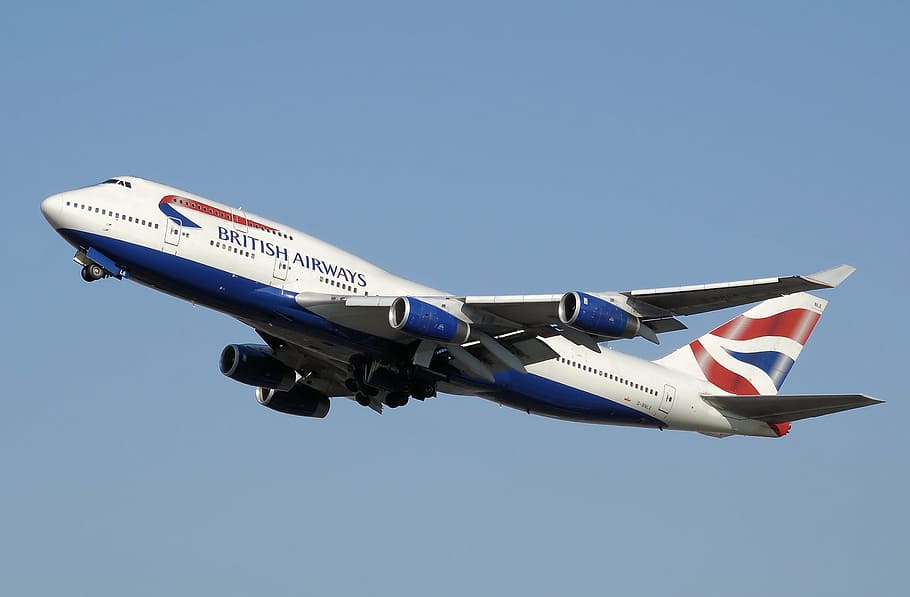 Avión de British Airways, cielo, avión, comercial, aerolínea, jet, despegue, Boeing, vuelo, aviación