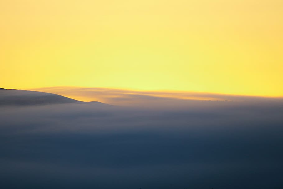 foto de birdseye, nubes, gris, amarillo, pintura, puesta de sol, naranja, cielo, naturaleza, pintorescos