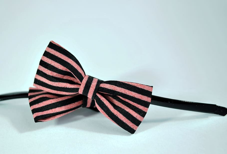 Rosa, negro, cinta de la pajarita, lazo, joyería, peinado, pajarita, corbata, moda, lazo atado