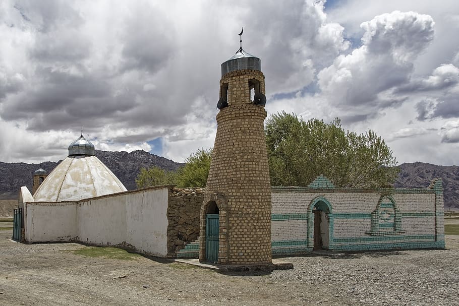 tajikistan, murghab, mosque, minaret, islam, religion, tower, mountain-badakhshan, mammals, the pamir highway