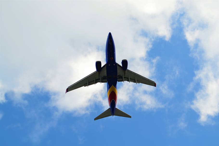 boeing 737, southwest, airplane, underbelly, airline, fleet, vacation, commercial, flight, aircraft