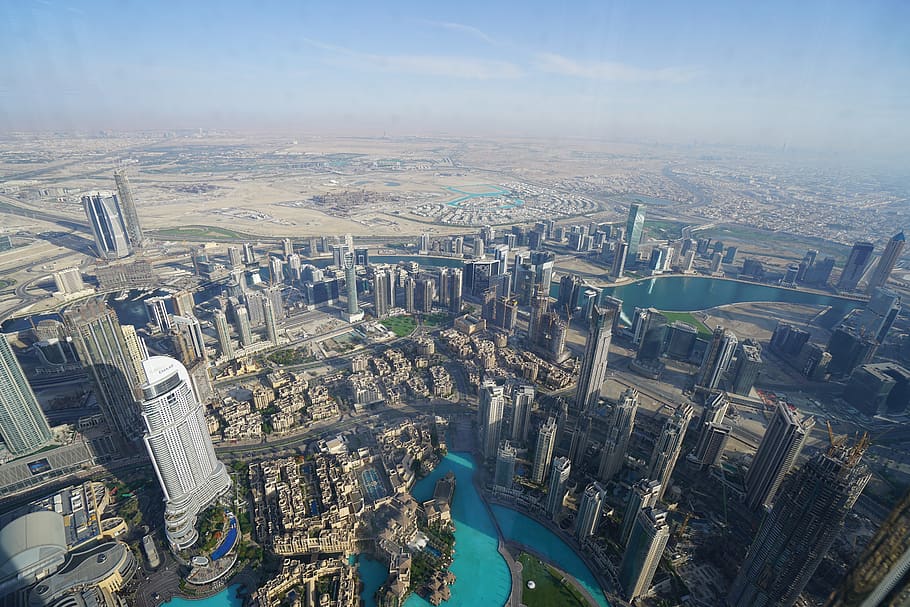 dubai, burj, khalifa, kota, modern, emirat, kaki langit, 2019, eksterior bangunan, Arsitektur