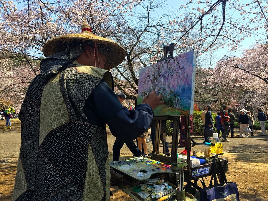 Sakura, primavera, Japón, flor de cerezo, japonés, flores de cerezo, naturaleza, flor, rosa, pintura