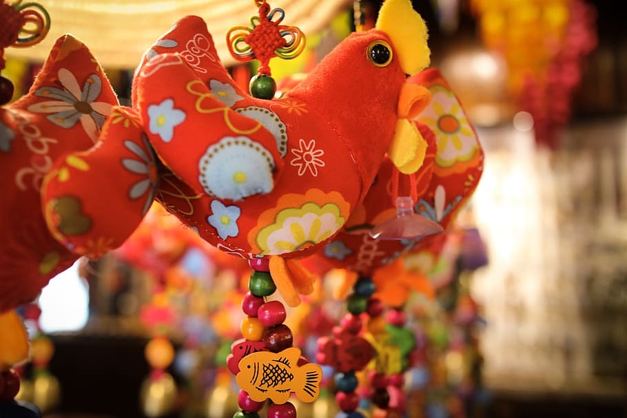 jewelry, pendant, mascot, chicken, decoration, chinese new year, celebration, festival, holiday, focus on foreground