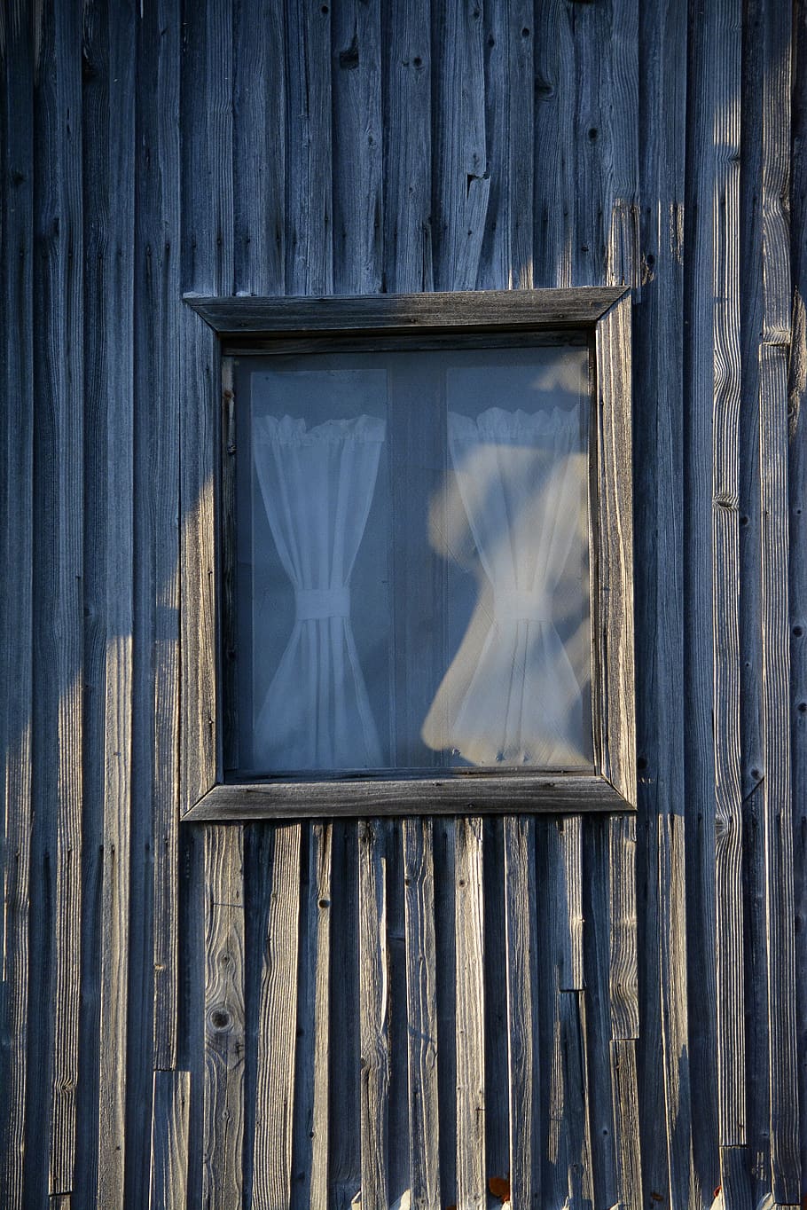 window, wall, cottage, architecture, frame, drape, curtains, retro, wood - material, day