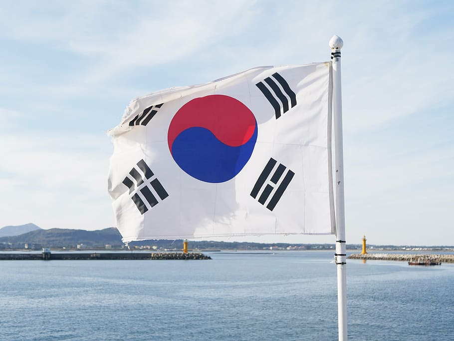 bandeira, sul, coréia, julia roberts, república da coreia, ilha de jeju, mar, vento, agua, céu