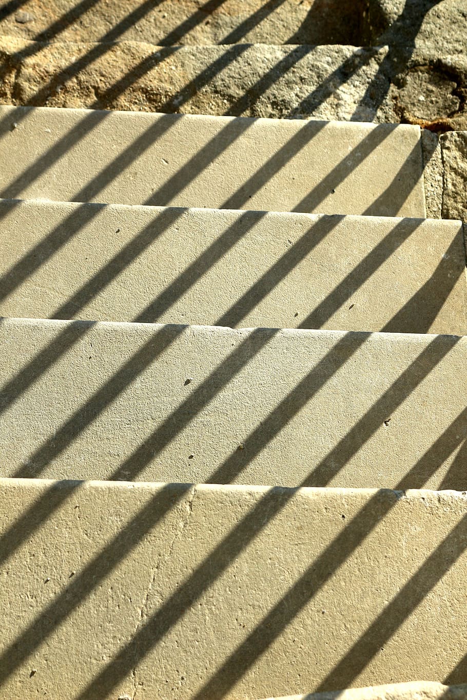 stairs, gradually, shadow, staircase, light, sunlight, nature, high angle view, day, pattern
