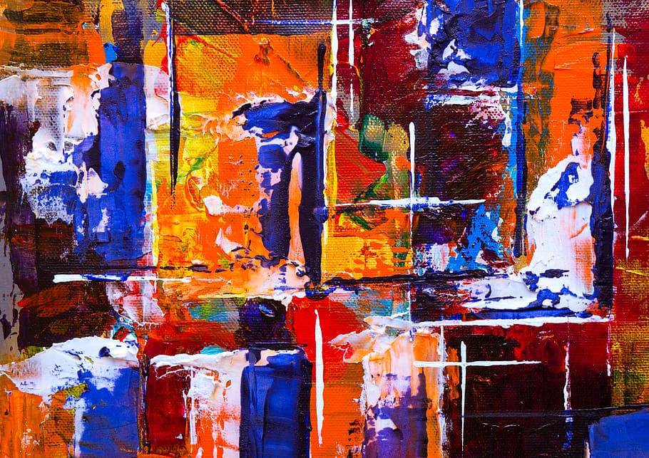 colorful, abstract, painting, art, canvas, brushstroke, background ...