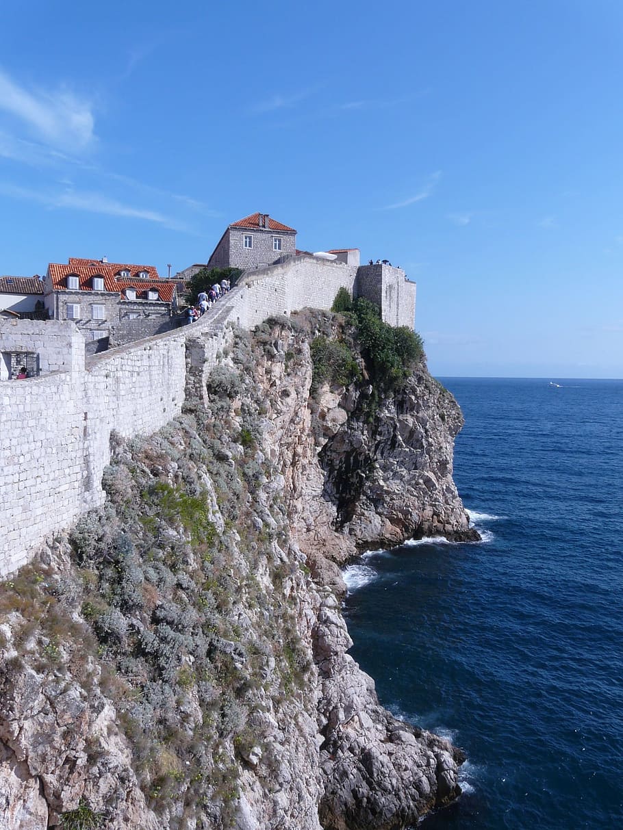 dubrovnik, summer, croatia, built structure, architecture, building exterior, water, sea, sky, beauty in nature