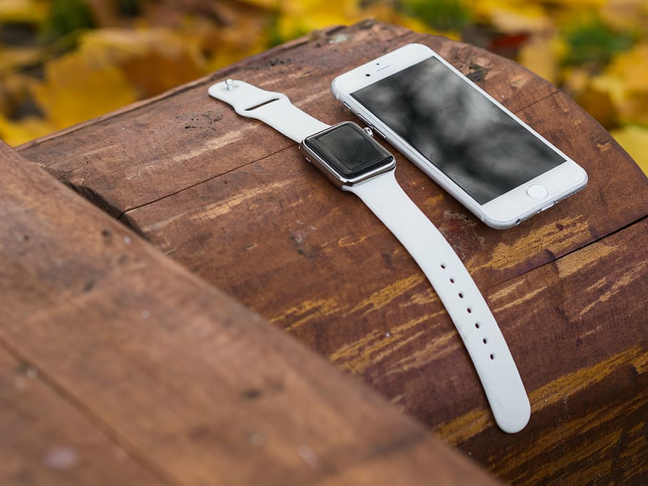 caja de aluminio plateado apple, reloj, blanco, sport band, silver iphone 6, log, iphone, iwatch, teléfono inteligente, smartwatch