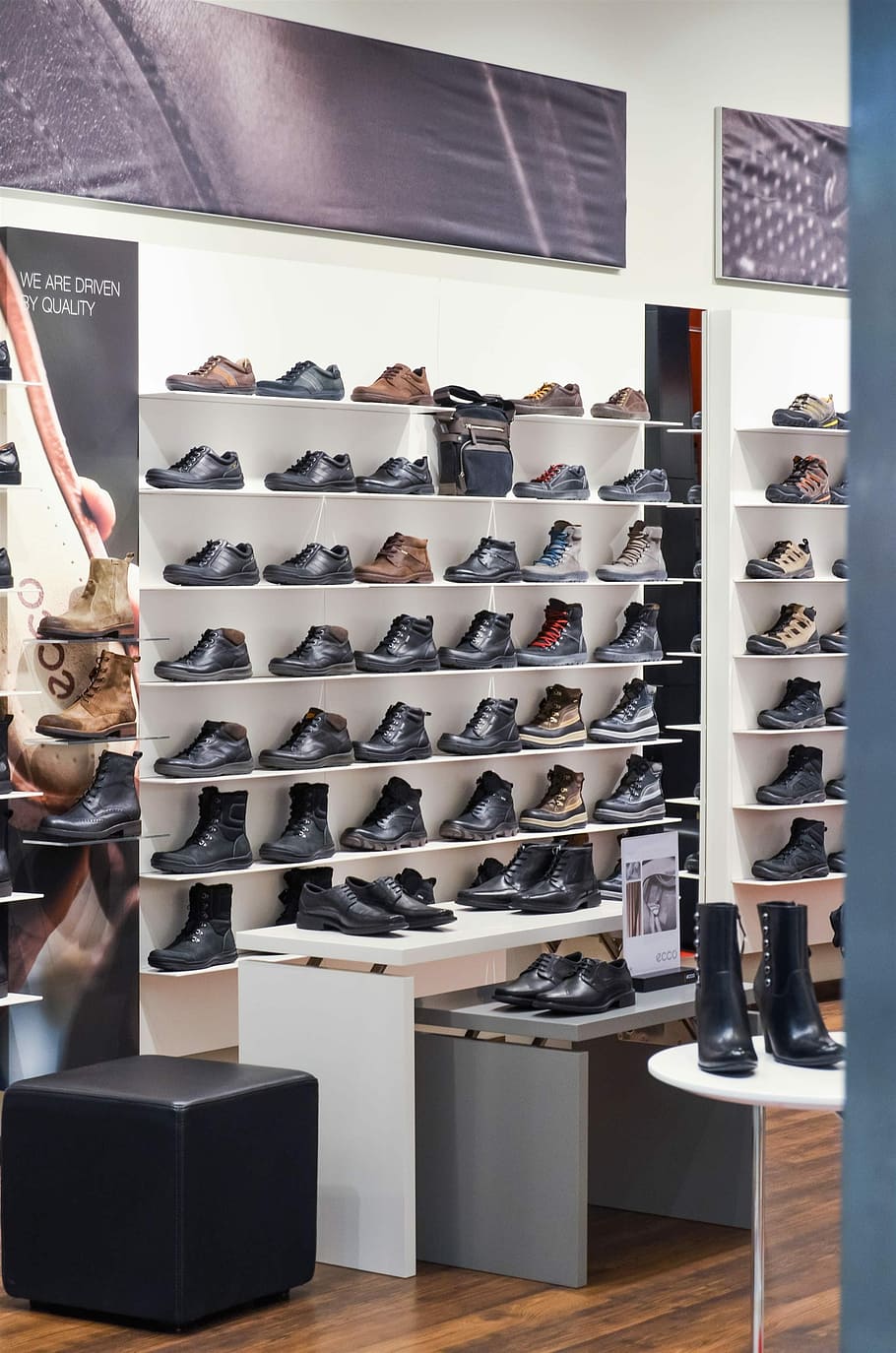 Shoes, Exhibition, Shop, Shopping, shelves, buy, business, indoors, shoe, shelf