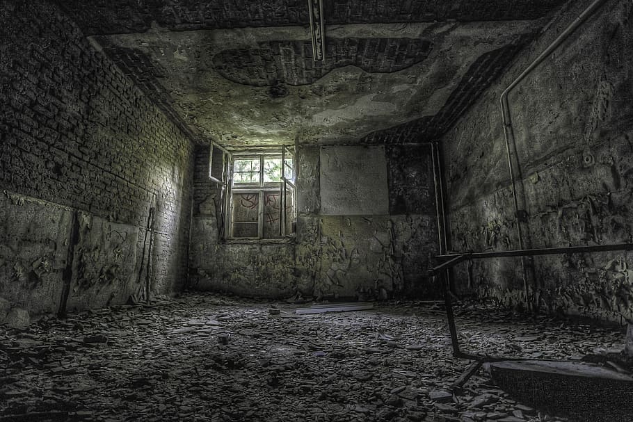 Beelitz, Lost, sala de raio abandonada, abandonado, arquitetura, danificado, construção, dentro de casa, obsoleto, degradado