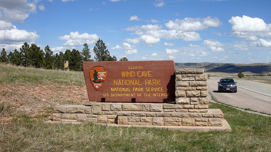 united states of america, national park, national parks, america, board, wind cave national park, sign, uSA, text, western script