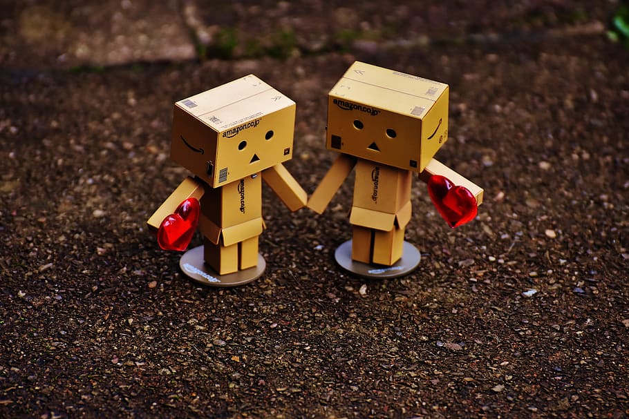 Danbo, Figure, Hand In Hand, together, love, togetherness, for two, funny, figures, friendship