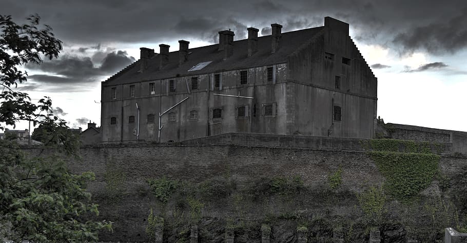penjara, bekas, tua, bangunan, berhantu, menakutkan, tembok tua, bangunan tua, sejarah, Arsitektur