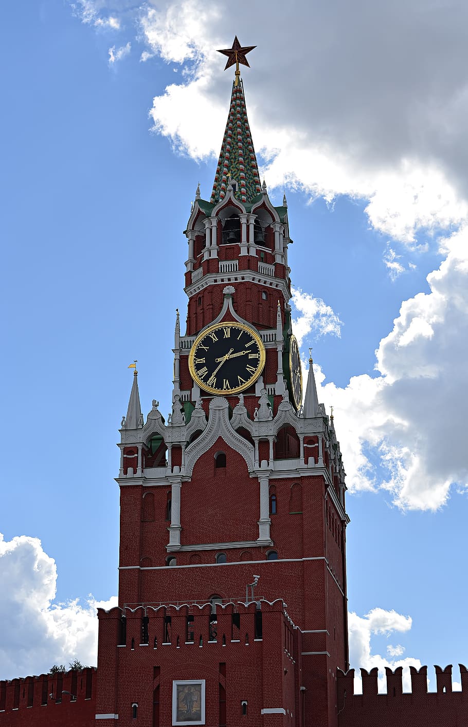 moscow, red square, spasskaya tower, red, city, russia, architecture, history, built structure, building exterior