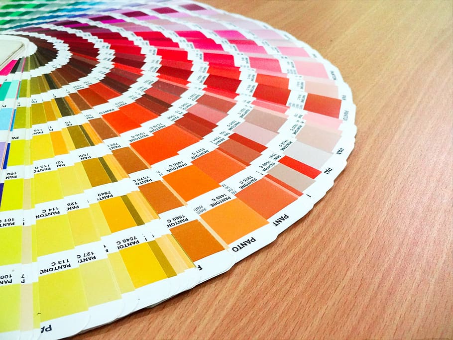 color chart, brown, wooden, table, pantone, swatches, nuance, colors, code pantone, color