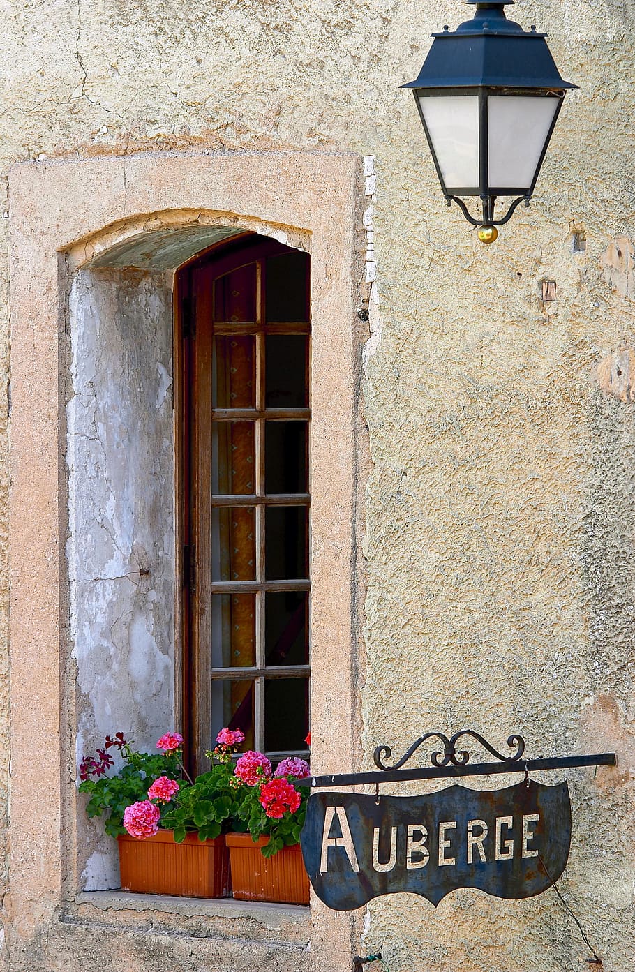 Hostal, sur, sur de Francia, Francia, provenza, pueblo, campo, calle, ventana, pared