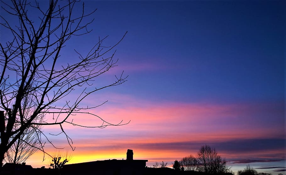 sunset, himmel, horizon, twilight, nature, beautifully, evening, still, peaceful, swedish nature