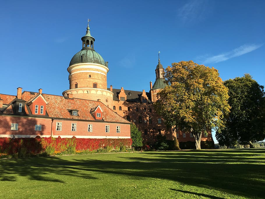 castillo de gripsholm, castillo, otoño, mariefred, suecia, himmel, arquitectura, exterior del edificio, edificio, árbol
