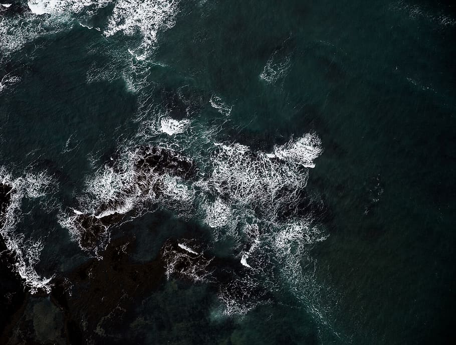 dark, sea, ocean, water, waves, rock, nature, motion, beauty in nature, day