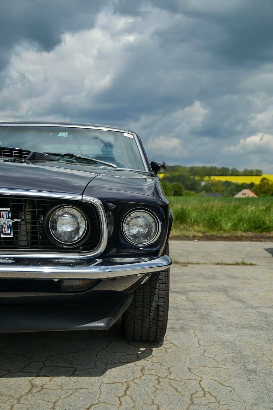 black, ford mustang coupe, ford, mustang, old, tsar, oldschool, car, cloud - sky, transportation