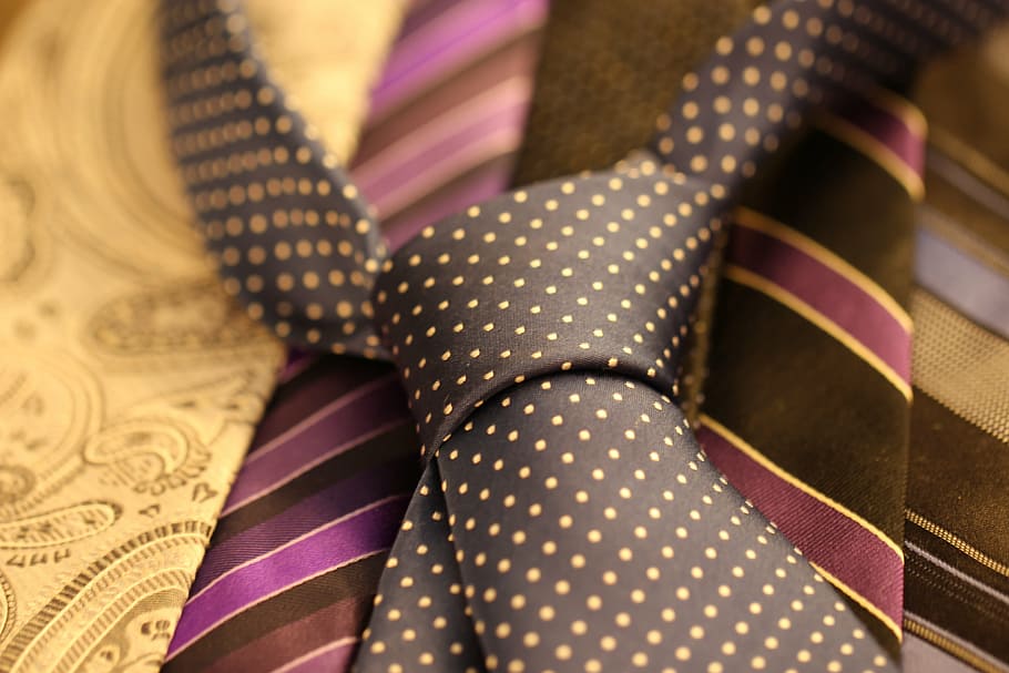 black, white, polka-dot necktie, cravat, tie, clothing, suit, business, fashion, formal
