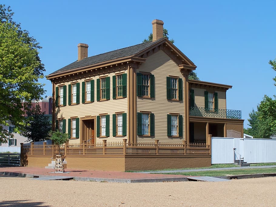 Abraham Lincoln, Lincoln, House, Home, Historical, house, destinations, landmark, architecture, outside, springfield