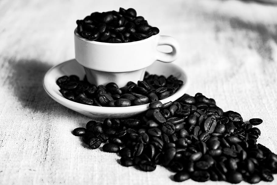 coffee, beans, arabica, cafe, espresso, teacup, food and drink, food, roasted coffee bean, table