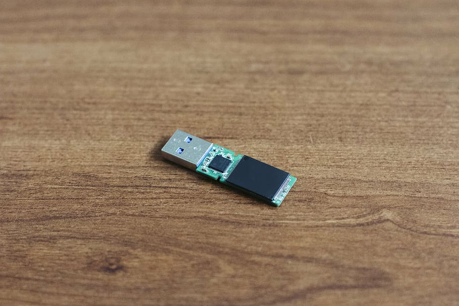 black, green, thumb drive, without, casig, background image, circuit board, hard drive, peripheral, storage