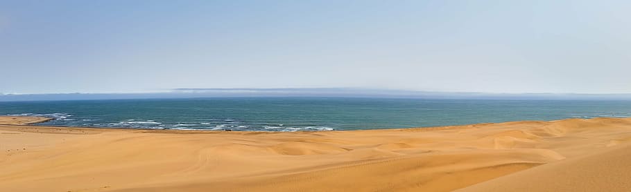 brown, sand, body, water photography, africa, namibia, landscape, namib desert, desert, dunes