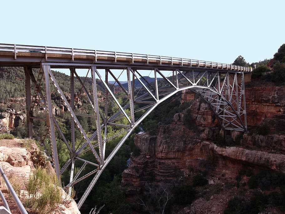 Jembatan, Sedona, Arizona, Bangunan, Amerika Serikat, perjalanan, pemandangan, indah, batu, ngarai