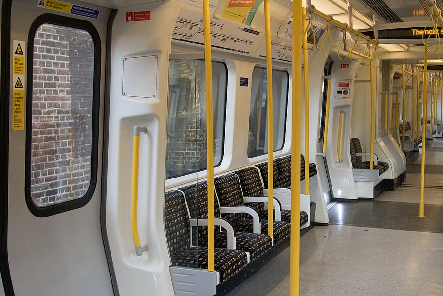 Interior del tren, metro de Londres, metro, Londres, tren, transporte, viaje, urbano, interior del vehículo, modo de transporte
