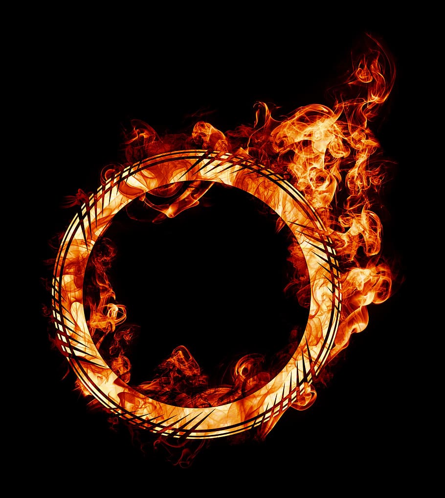quema, fuego, anillo, firering, círculo, redondo, circular, llama, calor, inflamable