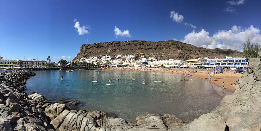 Gran Canaria, Puerto De Mogan, Beach, village, ocean, travel, canary islands, water, reflection, built structure