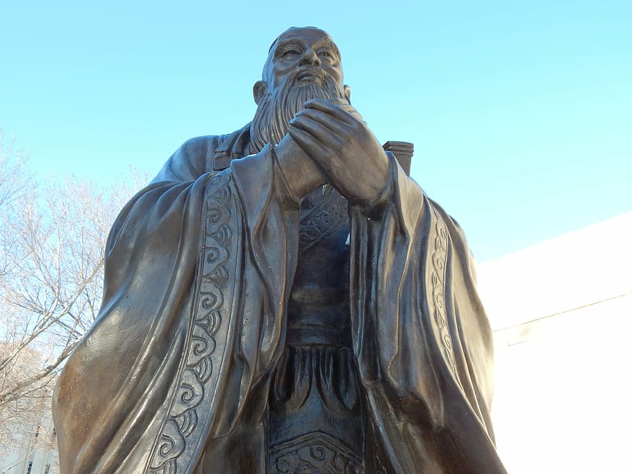 man statue, confucius, statue, chinese, sculpture, philosophy, philosopher, confucian, history, ancient