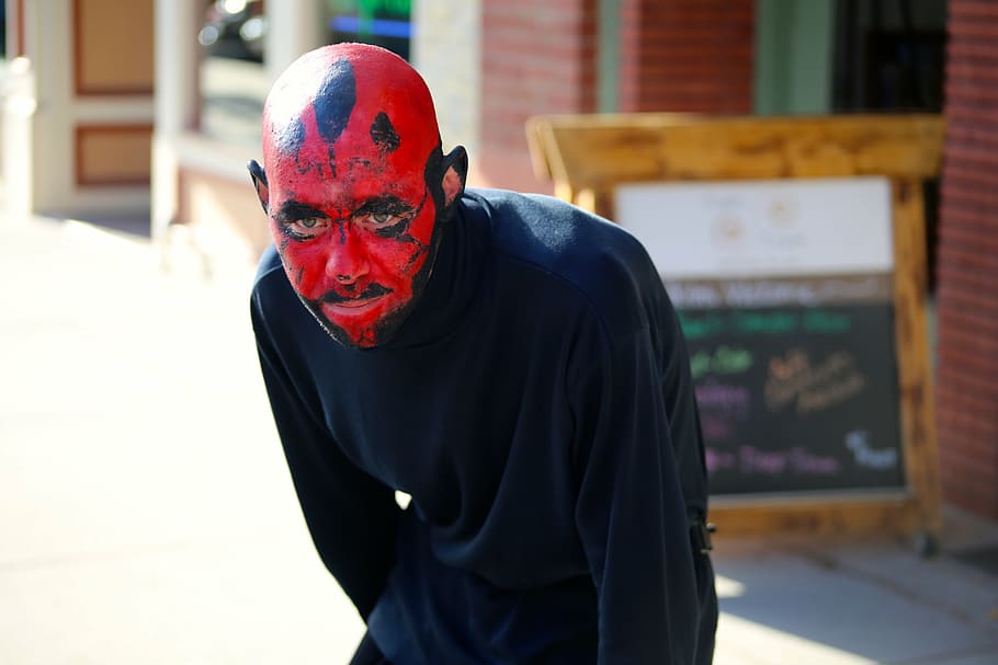 darth maul, costume, star wars, man, devil, evil, one person, front view, focus on foreground, men