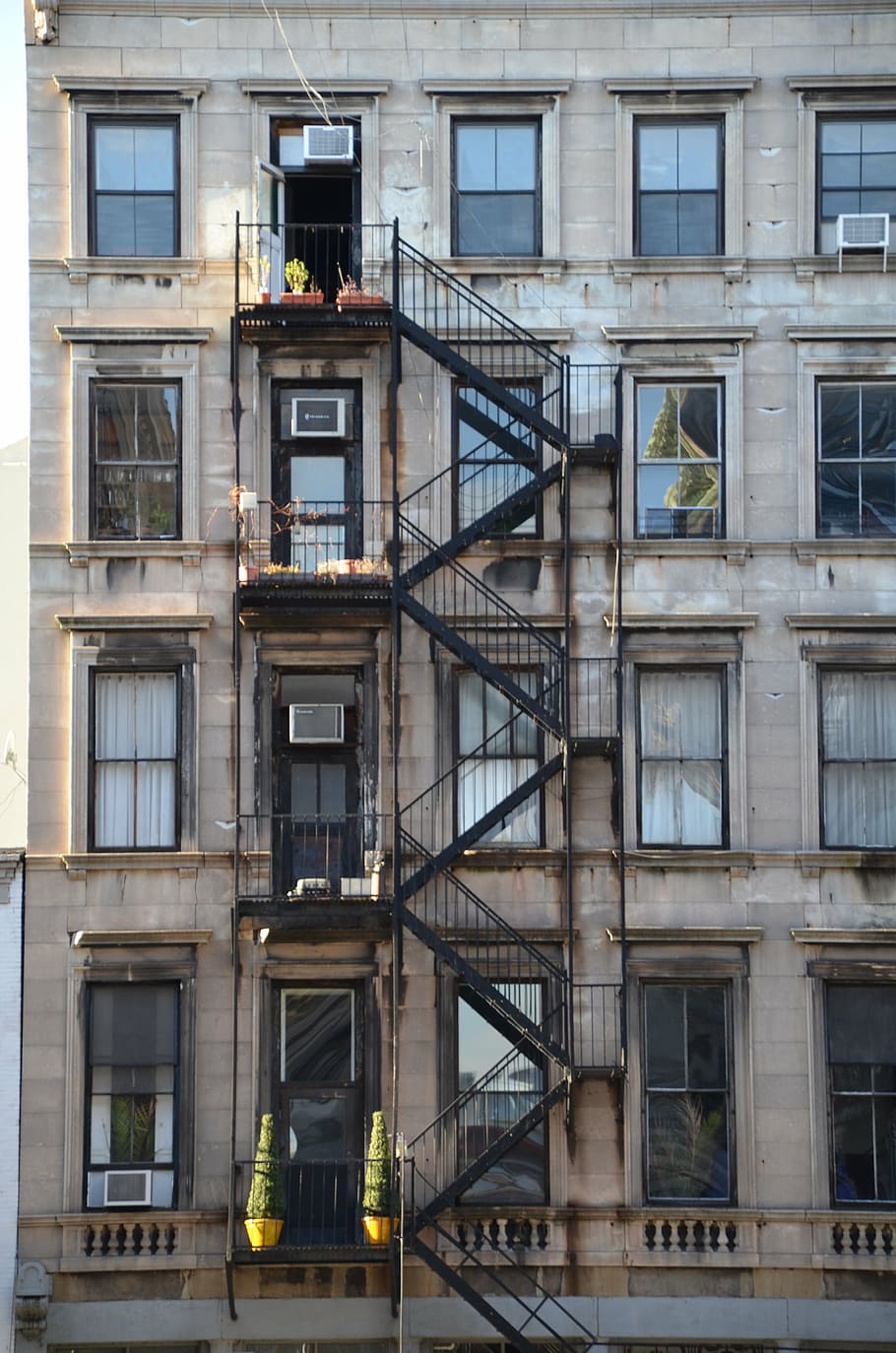 new york, stairs, building, architecture, building Exterior, built Structure, urban Scene, window, facade, city
