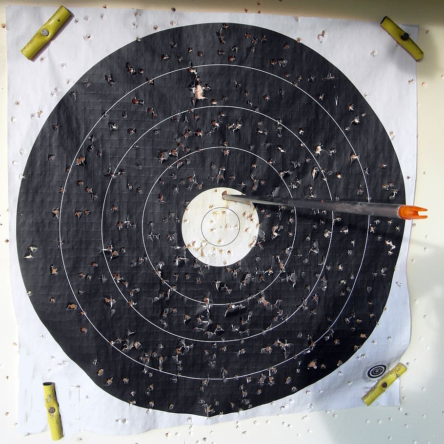 target, arrow, bogensport, hits, archery, geometric shape, circle, shape, sport, indoors