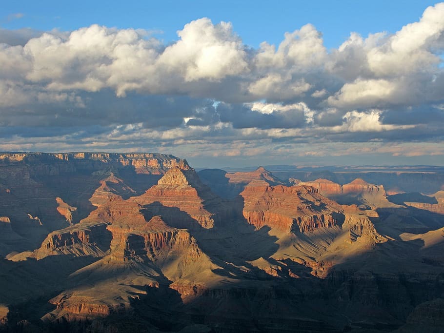 Grand Canyon, Cênico, nuvens, Rocha, erosão, geologia, pedra, formação, natural, Ao ar livre