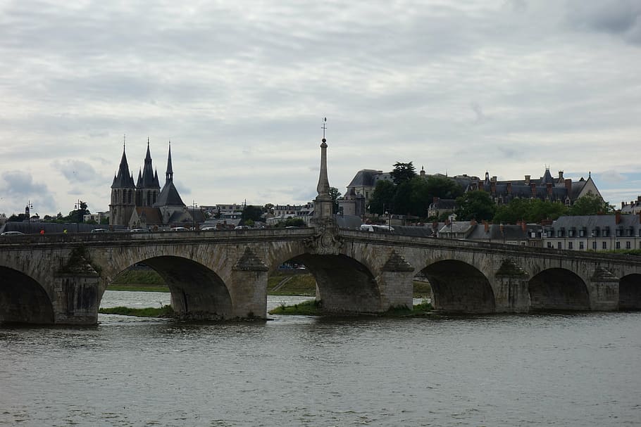 loire, blois, kota, jembatan, sungai, perancis, jembatan tua, struktur yang dibangun, arsitektur, koneksi