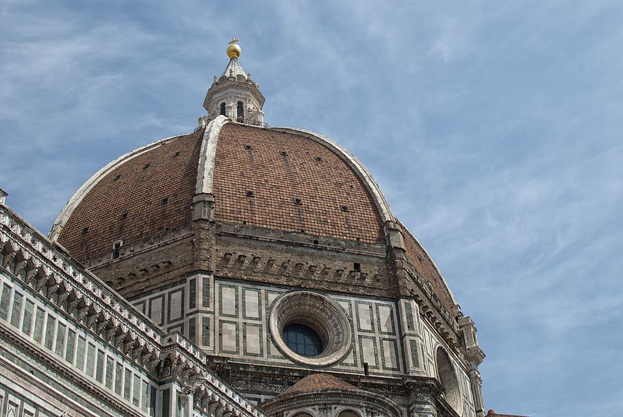 catedral de hormigón marrón, cúpula de brunelleschi, santa maria del fiore, firenze, toscana, italia, arte, cielo, torre, arquitectura
