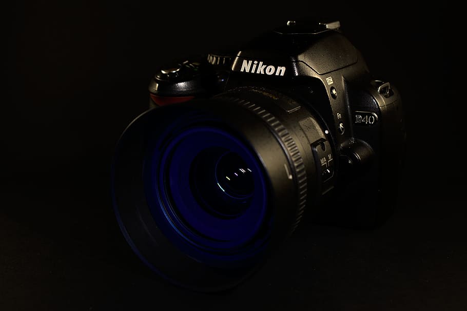 Câmera, Nikon, G4S, Dslr, temas de fotografia, fundo preto, câmera - equipamento fotográfico, à moda antiga, tiro de estúdio, ninguém
