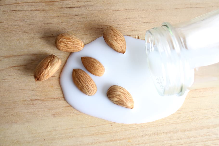 almonds, milk, drink, healthy, delicious, food, fresh, glass, organic, food and drink