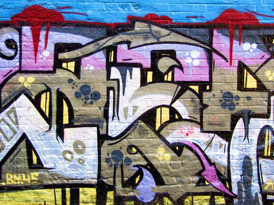 multicolored, graffiti, wall, wall painting, spray, art, hauswand, painting, sprayer, leipzig