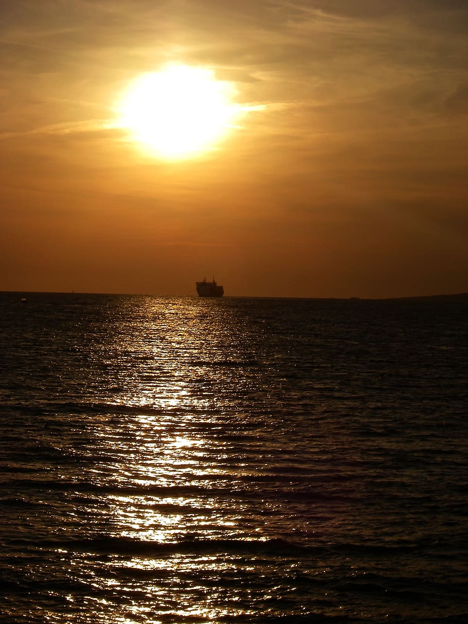 sunset, south corsica, propriano, corsican, france, ship, boat, water, sea, sky
