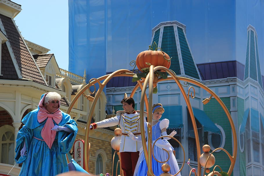 cinderella, prince, disney, real people, architecture, building exterior, built structure, group of people, men, day