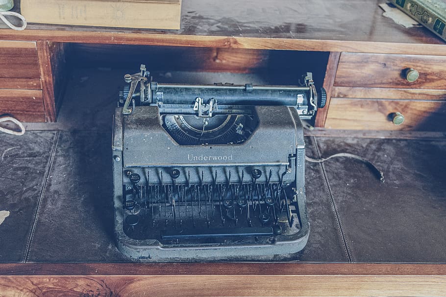 typewriter, underwood, writer, to write, typing, retro, old, vintage, machine, keyboard